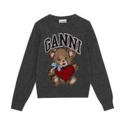 Ganni Stiliga Sweaters Kollektion Gray, Dam