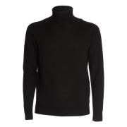 Dondup Svart Turtleneck Stickatplagg Aw24 Black, Herr