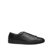 Saint Laurent Läder Logga Sneakers Höjer Din Stil Black, Herr