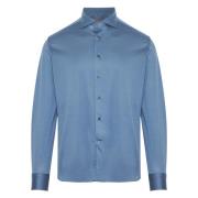 Corneliani Jersey Bomull Skjorta 100% Bomull Blue, Herr