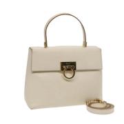 Salvatore Ferragamo Pre-owned Pre-owned Laeder handvskor White, Dam