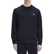 Fred Perry Blå Crew Neck Bomullsweatshirt Blue, Herr