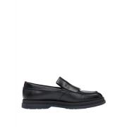 Hugo Boss Svarta fransade läder slip-on skor Black, Herr