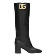 Dolce & Gabbana Jackie Stövlar med Logo DG Black, Dam