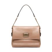 Love Moschino Svart axelväska med gyllene dekorationer Brown, Dam