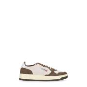 Autry Brun Mocka Lädersneakers med Logotyp Brown, Herr