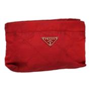 Prada Vintage Pre-owned Tyg kuvertvskor Red, Dam