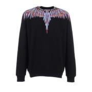 Marcelo Burlon Bomullssweatshirt med logotryck Black, Herr