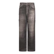 Emporio Armani Grå Cargo Jeans Loose Fit Gray, Herr