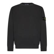 Stone Island Grå Bomullsfleece Crewneck Sweatshirt Gray, Herr