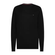 Tommy Hilfiger Rundhalsad Stickad Tröja Black, Herr