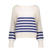 Geisha Randig Lurex Pullover Beige, Dam