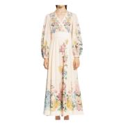 Zimmermann Blommig Wrap Midi Klänning Multicolor, Dam