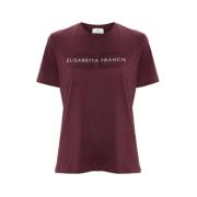 Elisabetta Franchi Bordeaux Tröja med Logotyptryck Red, Dam