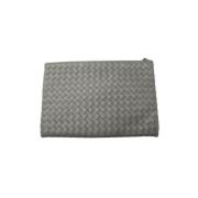 Bottega Veneta Vintage Pre-owned Laeder kuvertvskor Gray, Dam