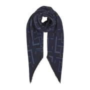 Tommy Hilfiger Monogram Square Halsduk Dammode Blue, Dam