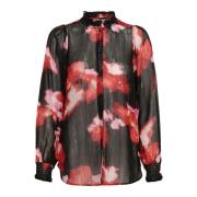 InWear Röd Floral Mist Skjortblus Multicolor, Dam