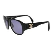 Chanel Vintage Pre-owned Plast solglasgon Black, Dam