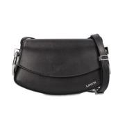 Lanvin Svart Crossbody Flap Väska med Metallic Black, Dam