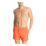 Emporio Armani EA7 Dragsko Enfärgade Badshorts Logo Multipockets Orang...