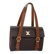 Celine Vintage Pre-owned Canvas axelremsvskor Brown, Dam