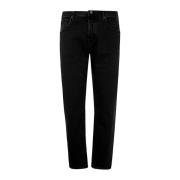 Incotex Slim Svart Stretch Denim Jeans Black, Herr