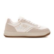 Emporio Armani EA7 Sneakers med snörning och kontrastdetaljer Beige, D...