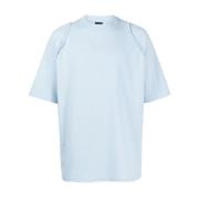 Jacquemus Blå Broderad Logotyp Crew Neck T-shirt Blue, Herr