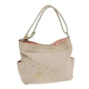 Burberry Vintage Pre-owned Canvas handvskor Beige, Dam