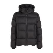 Calvin Klein Herr Quiltad Huva Puffer Jacka Black, Herr