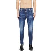 Dsquared2 Blå Skater Jeans med Logo Patch Blue, Herr