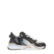 Fendi Svarta Sneakers med FF Mönster Multicolor, Dam