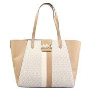 Michael Kors Snygg Karlie Väska i Vinylblandning Beige, Dam