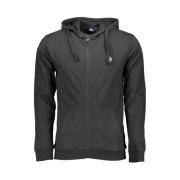 Sergio Tacchini Elegant Svart Huva Tröja med Dragkedja Black, Herr