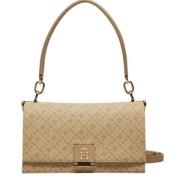 Tommy Hilfiger Kvinnors Crossbody Väska med Monogram Beige, Dam