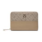 Tommy Hilfiger Jacquard Satchel Plånbok för Män Beige, Herr