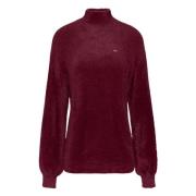 Tommy Hilfiger Bordeaux Stickad Tröja Red, Dam