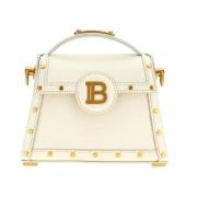 Balmain Kräm Crossbody Väska med B-Twist Stängning Beige, Dam