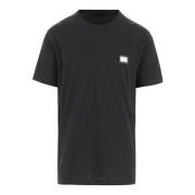 Dolce & Gabbana Svart Bomull Jersey Logo T-shirt Black, Herr