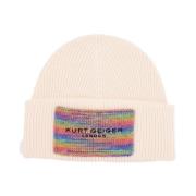 Kurt Geiger Stickade Beanies Beige, Dam