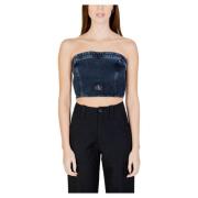 Calvin Klein Jeans Randig Denim Tube Top Blue, Dam