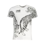 Cavalli Class Vit Bomull Logo Print T-shirt White, Herr