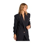 Alma EN Pena Blazer med blanka detaljer Blue, Dam