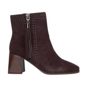 ALMA EN PENA Block Heel Bootie med tofsar Brown, Dam