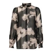 InWear Elegant Floral Mist Skjortblus Black, Dam