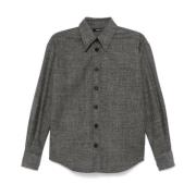 Fabiana Filippi Tweed Pärla Trim Skjorta Gray, Dam