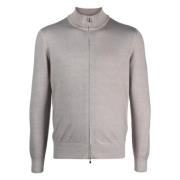 Barba Ull cardigan med dragkedja Gray, Herr