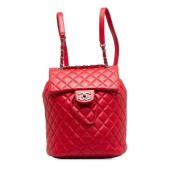 Chanel Vintage Pre-owned Laeder ryggsckar Red, Dam