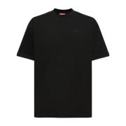 Diesel Klassisk Crew-Neck T-Shirt med Oval-D Logo Black, Herr