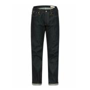 Evisu Svart Crane Broderad Denim Jeans Black, Herr